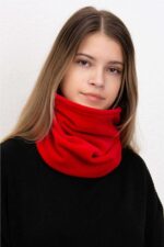 Polar Unisex İpli Bere ve Boyunluk Kırmızı - Görsel 3