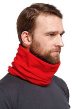 2 Adet Polar İpli Bere ve Boyunluk Siyah Kırmızı - Görsel 6