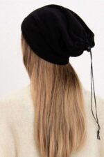 2 Adet Polar İpli Bere ve Boyunluk Siyah Kamuflaj - Görsel 5